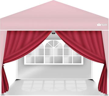 Zijwand voor paviljoen - 3x3m - 2 stuks - Rood - Tillvex®, Verzenden, Zo goed als nieuw