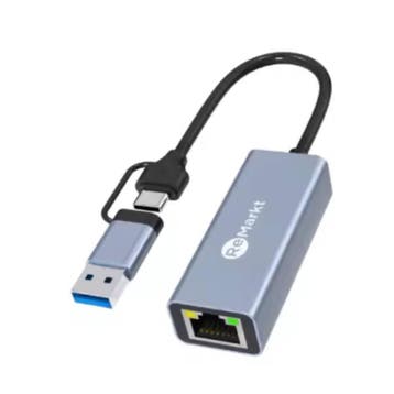 USB-C to Ethernet Adapter — 1 Gbps Gigabit., Computers en Software, Pc- en Netwerkkabels, Verzenden, Refurbished