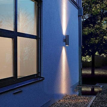 Tuin/Buitenlamp/Wandlamp Rond Mat Zwart Dubbel, Tuin en Terras, Nieuw, Ophalen of Verzenden, Hanglamp, 50 tot 250 watt