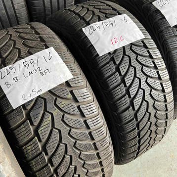 2 x Bridgestone Blizzak LM-32 225-55-16 RFT Winterbanden 5mm, Gebruikt, 16 inch, Band(en), Personenwagen