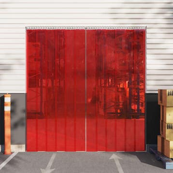 vidaXL Deurgordijn 200x1,6 mm 50 m PVC rood, Verzenden, Nieuw, Rood