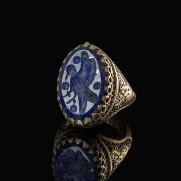Ottomaanse Rijk Ring met lapis lazuli steen intaglio met