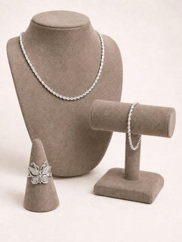 Zonder minimumprijs - 3-delige sieradenset Zilver, Sieraden, Tassen en Uiterlijk, Antieke sieraden