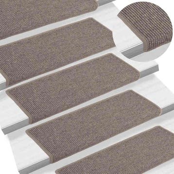 vidaXL Trapmatten 15 st 65x21x4 cm Donkerbeige Rechthoekige, Verzenden, Nieuw