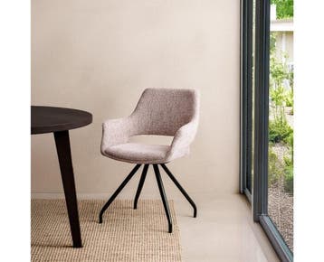 Livingfurn Capp eetkamerstoel draaibaar Lodge-stof 61 × 61 ×, Ophalen of Verzenden, Nieuw