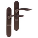 Differnz Groningen deurkruk ovaal schild - WC 63 mm brons, Verzenden, Nieuw, Overige materialen, Klink of Kruk