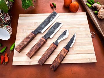 Keukenmes - Kitchen knife set - 745 - Staal, Hout,