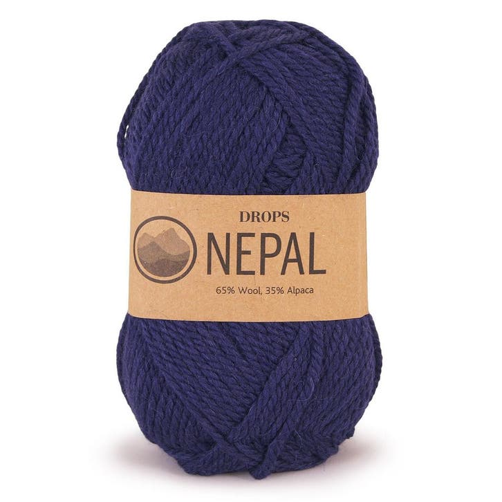 DROPS Nepal Uni Colour - 1709 marineblauw - Wol Garen, Hobby en Vrije tijd, Breien en Haken, Ophalen of Verzenden
