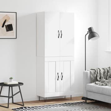 vidaXL buffetkast 69,5x34x180 cm bewerkt hout wit, Verzenden, 150 tot 200 cm, Nieuw, Minder dan 100 cm