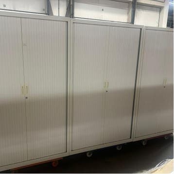(MDK-107580) NG roldeurkast – wit – 120x45x195 cm, Ophalen of Verzenden, Gebruikt
