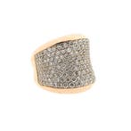Roségouden ring pavé gezet met diamanten; 1,71 ct., Gebruikt, Overige kleuren, Ophalen of Verzenden, 17 tot 18