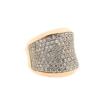 Roségouden ring pavé gezet met diamanten; 1,71 ct., Gebruikt, Ophalen of Verzenden, 17 tot 18, Met edelsteen