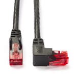 Netwerkkabel | Cat6 U/UTP | 2 meter (1x Haaks, Zwart), Verzenden, Nieuw