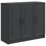 vidaXL Dressoir Zwart 89 x 34,5 x 77 cm Bewerkt hout, Huis en Inrichting, Kasten | Dressoirs, Verzenden, Nieuw, Overige houtsoorten