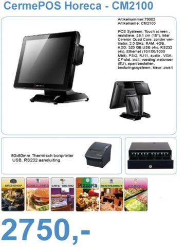 CermePOS Kassasysteem voor retail en horeca, touch systeem, Ophalen of Verzenden