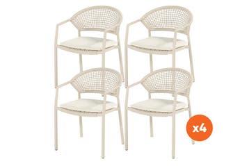 Set van 4 - Hartman Taragona stapelbare rope dining, Verzenden, Nieuw, Overige materialen