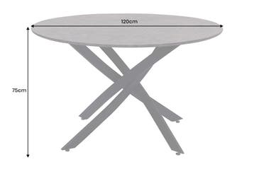 Eettafel HELIX 120 cm rond, grijze steenlook met zwart, Ophalen of Verzenden, Nieuw