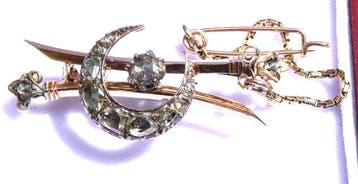 Broche - 15 karaat Roségoud, Zilver - 1.00ct. tw. Diamant