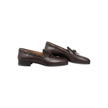 RUBINACCI - 6 UK - 40 IT - Napoli Brown Grain Leather Tassel, Nieuw