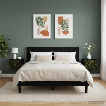 vidaXL Wandkastje ELBURG 2 st Zwart eiken 36 x 33 x 25 cm, Minder dan 45 cm, Verzenden, Nieuw, Minder dan 55 cm