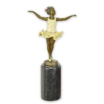 sculptuur, Bronze Sculpture – Little Ballerina – Graceful