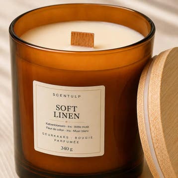 Scentulp Geurkaars Soft Linen 340 g, Verzenden, Nieuw