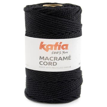 Katia Macramé Cord - 119 zwart - Katoen Garen, Ophalen of Verzenden, Nieuw