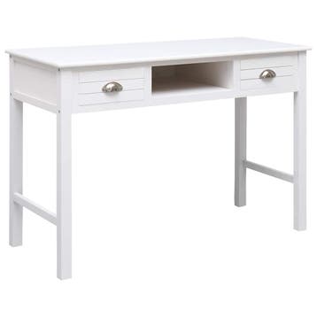 vidaXL Schrijftafel 110x45x76 cm hout wit, Huis en Inrichting, Verzenden, Nieuw