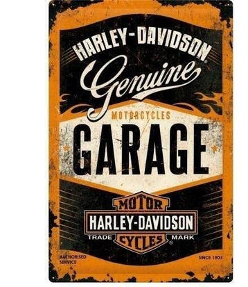 Harley-davidson reclamebord genuine garage, Verzenden, Nieuw