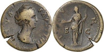 Sesterz 138/141, Kaiserzeit Faustina maior, Gemahlin des..., Verzenden