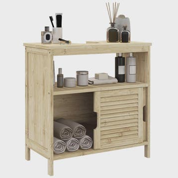 Bamboe Onderbouw Kast Badkamer - 60x30x60 cm - Natuurlijk Ho, Verzenden, Nieuw