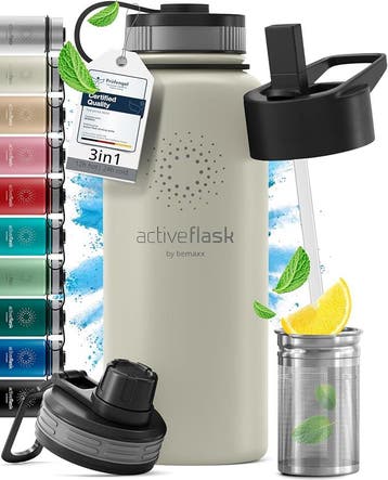 Drinkfles geisoleerd Activeflask 950 ml Wit Ecru, Ophalen of Verzenden, Nieuw