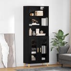 vidaXL buffetkast Zwart Eiken 69,5 x 32,5 x 180 cm Bewerkt, Huis en Inrichting, Minder dan 50 cm, Verzenden, Nieuw, Minder dan 100 cm