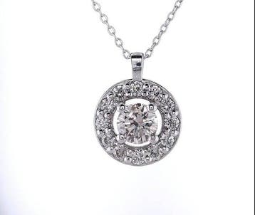 Zonder minimumprijs - Ketting met hanger - 14 karaat Witgoud, Sieraden, Tassen en Uiterlijk, Antieke sieraden