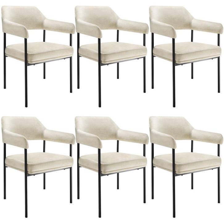 Eetkamerstoel Doé, gestoffeerd, stalen poten - Fluweellook o, Huis en Inrichting, Stoelen, Verzenden