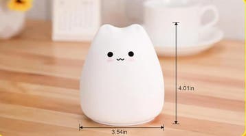 Schattig Kat Nachtlampje Siliconen LED met Touch en 7Kleuren, Verzenden, Nieuw