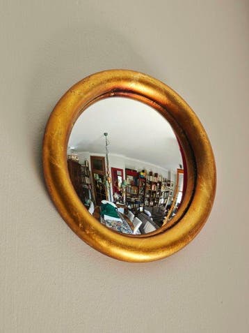 Wandspiegel- Heksenoog / Butler - Glas, Hars - Gouden bolle, Nieuw