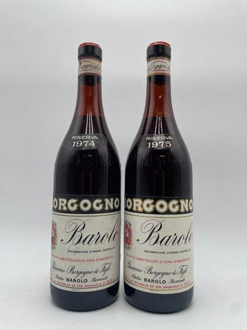 1974 , 1975 Giacomo Borgogno e Figli - Barolo Riserva - 2, Nieuw