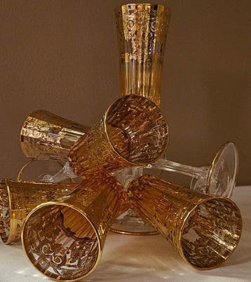 ISMIE LUX - Drinkservies (6) - superieur luxe amber juwelen