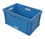 Stapelbak, 600x400x320 mm, euronorm, blauw pp, gebruikt -, Ophalen of Verzenden, Gebruikt