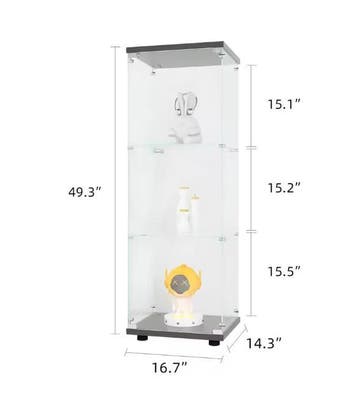 Glazen Vitrinekast met 3 Lagen – Luxe Displaykast 125 cm, Verzenden, Nieuw in verpakking