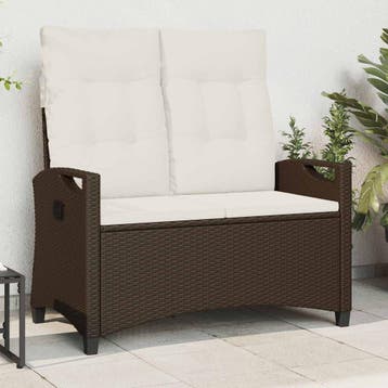 vidaXL Tuinbank Bruin en Crème 105 x 60 x 112 cm Staal en, Tuin en Terras, Verzenden, Nieuw