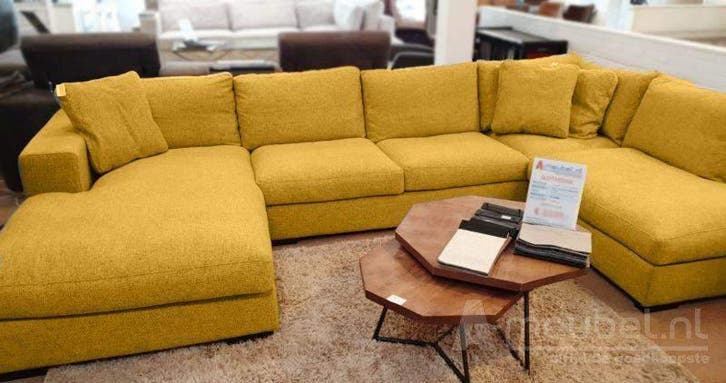 U-Bankstel Sloterdijk - loungebanken - Geel, Huis en Inrichting, Banken | Sofa's en Chaises Longues, 150 cm of meer, Nieuw, 300 cm of meer