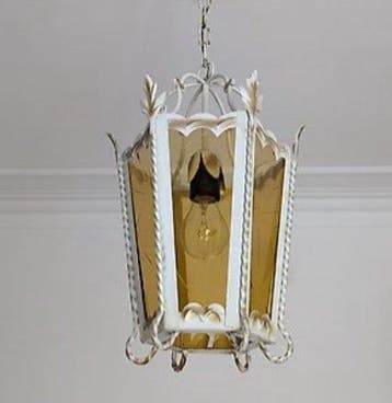 Plafondlamp - IJzer - Lantaarn, Italiaanse productie uit de, Antiek en Kunst