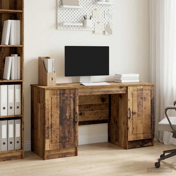 vidaXL Bureau met plank Oud hout 142,5 x 50 x 75 cm Bewerkt, Verzenden, Nieuw