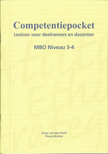 9789087710996 Competentiepocket / Mbo Niveau 3-4, Boeken, Verzenden, Zo goed als nieuw, Klaas van den Herik