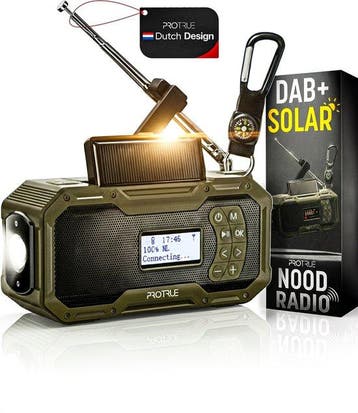 2dekans | Noodradio Solar Opwindbaar - DAB+ / FM Nood Radio, Ophalen of Verzenden, Zo goed als nieuw