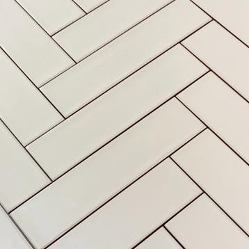 Langwerpige handvorm visgraat tegels 7,5 x 30 cm mat beige, Verzenden, Nieuw