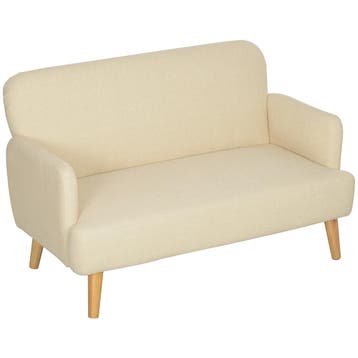 TRUUSK 2-zitsbank met fluwelen look - Houten poten - Dik ges, Verzenden, Nieuw