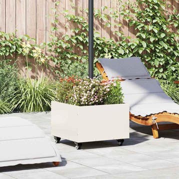 vidaXL Parasolvoet Wit 45 x 45 x 45 cm Staal, Verzenden, Nieuw, Minder dan 1 meter, Parasolvoet